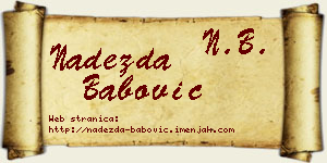 Nadežda Babović vizit kartica